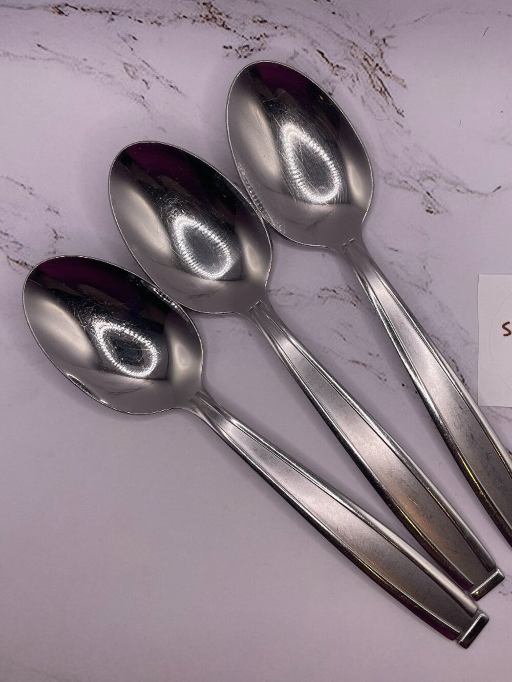 Oneida Stainless Steel Place Soup Spoons Set of 3 Replacement Satin Shasta